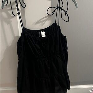 H&M Black Ruffled Camisole